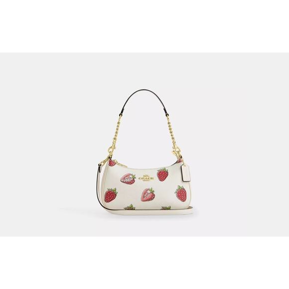 NWT Coach CAL62 Teri Shoulder Bag With Strawberry Print - Picture 5 of 7